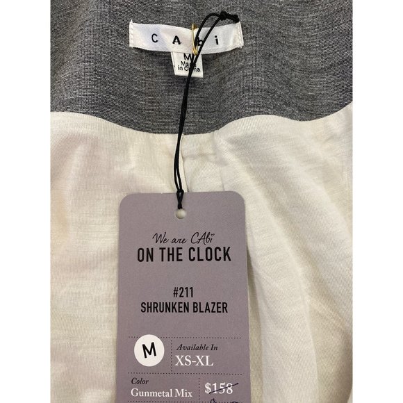 NWT CAbi  Shrunken Moto Blazer Jacket M in Gunmetal Gray #211 MSRP$158 - Picture 9 of 16